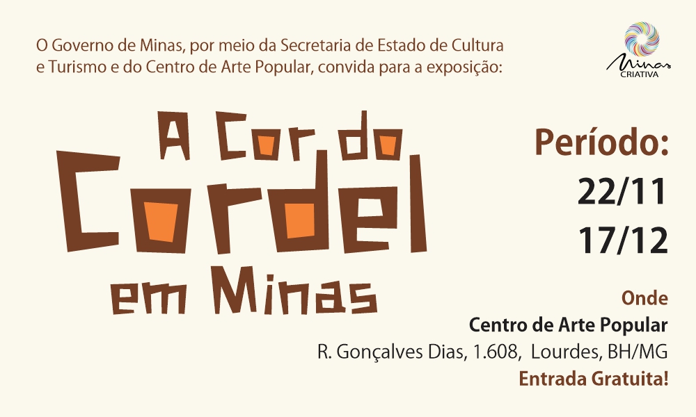Centro de Arte Popular inaugura nova exposição temporária A Cor do Cordel em Minas